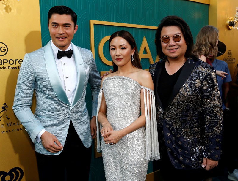 Henry Golding, Constance Wu and Kevin Kwan